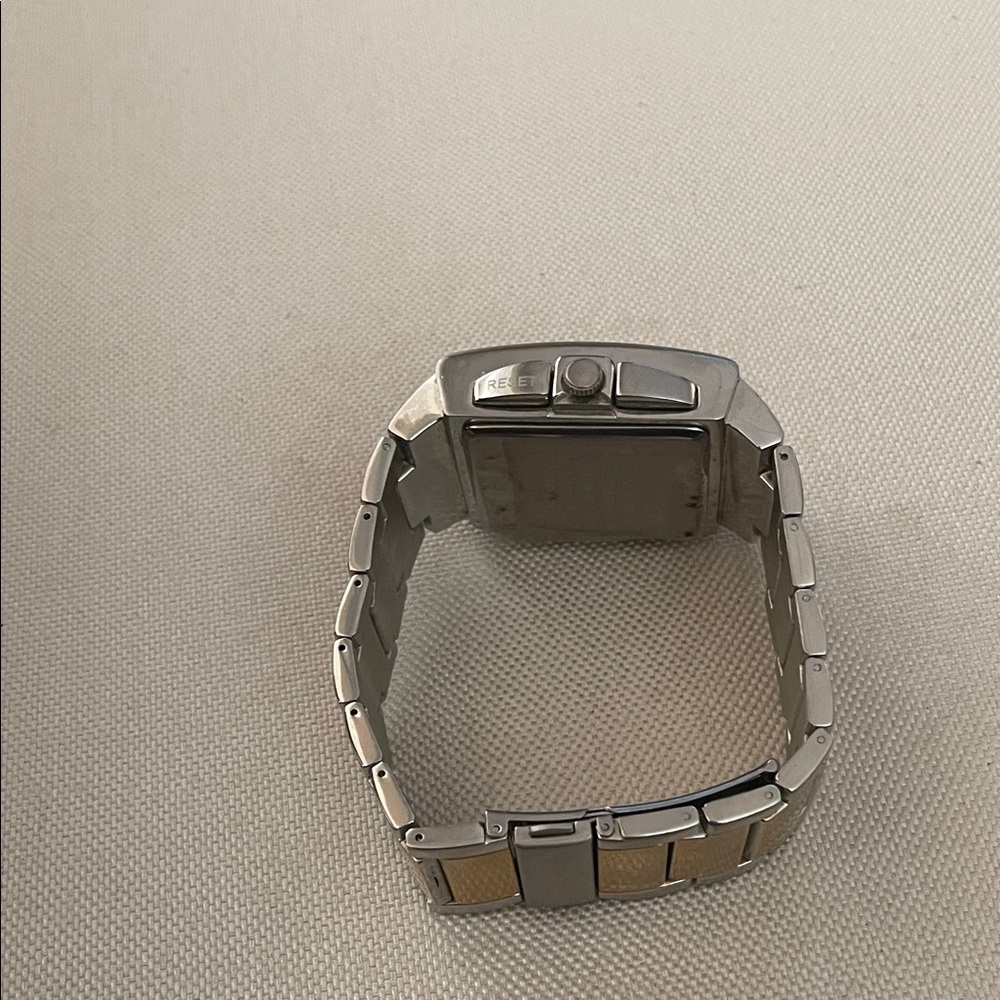 Gold and Silver Rectangular Watch - Picture 4 of 4
